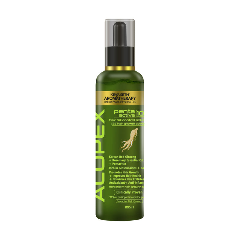 Alopex Penta Active 10, New Hair Growth Serum & Hair Fall Control, Enriched with Korean Red Ginseng, Biotin & Vitamin E (Clinically Proven) - Keya Seth Aromatherapy