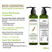 Korean Red Ginseng Hair Growth Combo Kit – Shampoo & Serum, Blocks DHT, Hydrates & Nourishes Hair & Scalp, Pentavitin, Caffeine, Vitamin B5, Promotes Hair Growth & Scalp Health - Keya Seth Aromatherapy