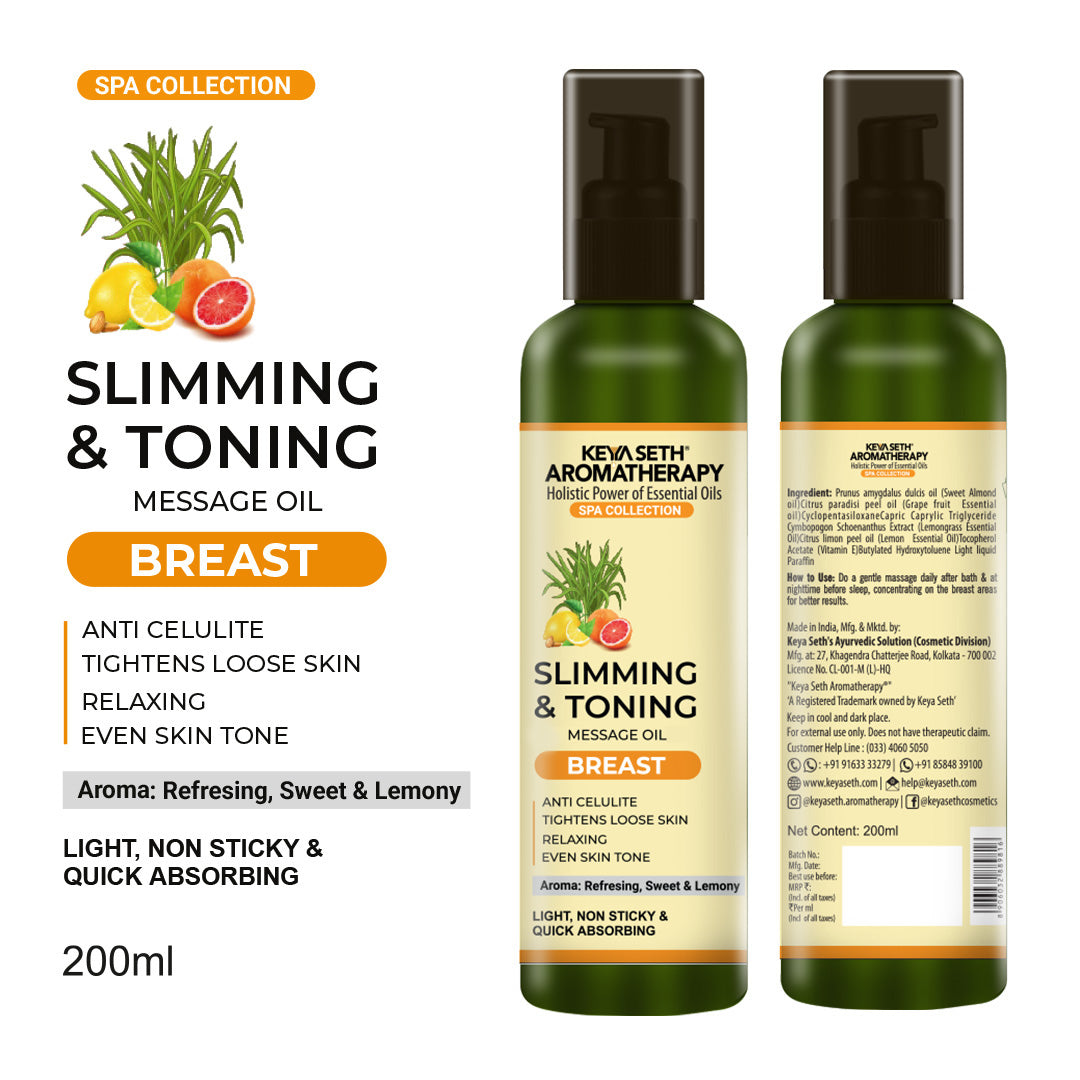 Slimming & Toning Breast Massage Oil - Anti-Cellulite, Tightens Loose Skin, Relaxing