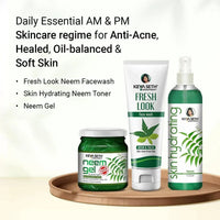 Neem Essential Skin Care Routine Kit for Oily & Acne Prone Skin for Men & Women I Facewash + Gel Moisturizer + Toner with Neem & Tulsi., Skin Care, Skin Care, Keya Seth Aromatherapy