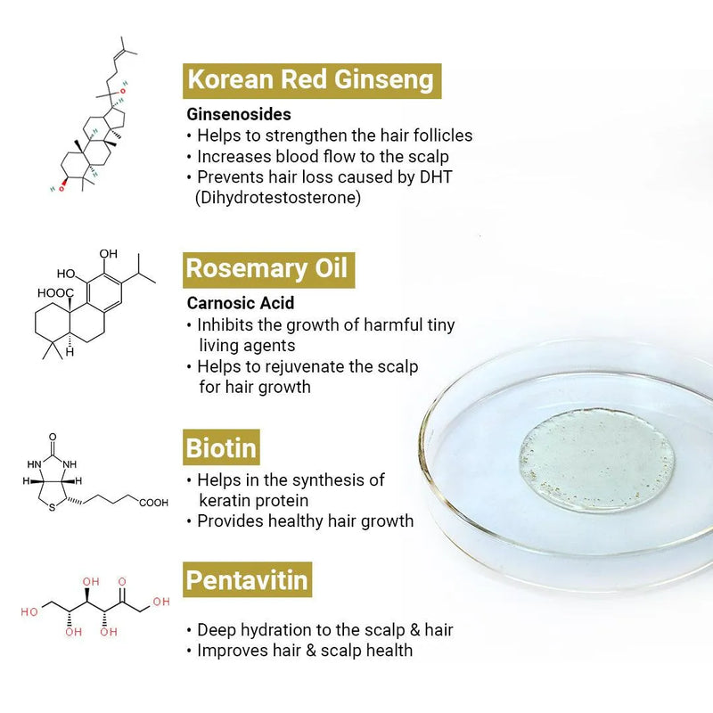 तीव्र बाल झड़ने और नए बाल विकास उपचार किट के लिए एलोपेक्स एब्सोल्यूट और पेंटा एक्टिव शैम्पू, कोरियाई लाल जिनसेंग से भरपूर
