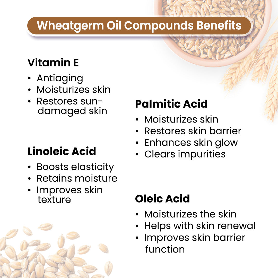 Wheatgerm Body Oil - Protecting, Deep Moisturizing, Repairing, Nourishing; Non-Sticky, Quick-Absorbing