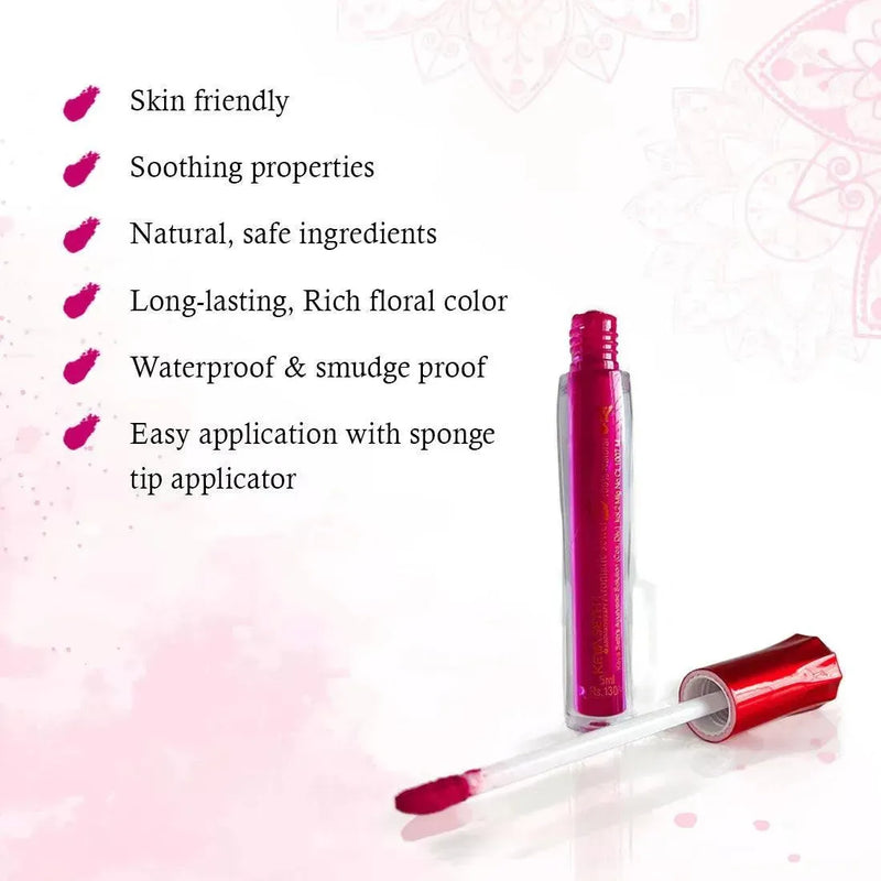 Aromatic 100% Natural Liquid Sindoor (Magenta) - Long lasting & Waterproof with Floral Pigment