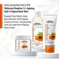 Papaya Skin Care Essential Kit, Brightening & Glowing Skin, Papaya Face Wash + Papaya Cream + Papaya Body Moisturizer, Enriched with Papaya Extract, Keya Seth Aromatherapy