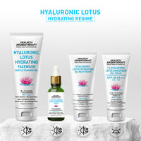 Complete Hydrating & Plumping Kit: Hyaluronic Lotus Face Wash, 1.5% Serum, Gel Moisturizer with 2% Pentavitin + Parsol HS, SPF 30+++ Sunscreen for Intense Hydration & Skin Barrier Repair - Keya Seth Aromatherapy