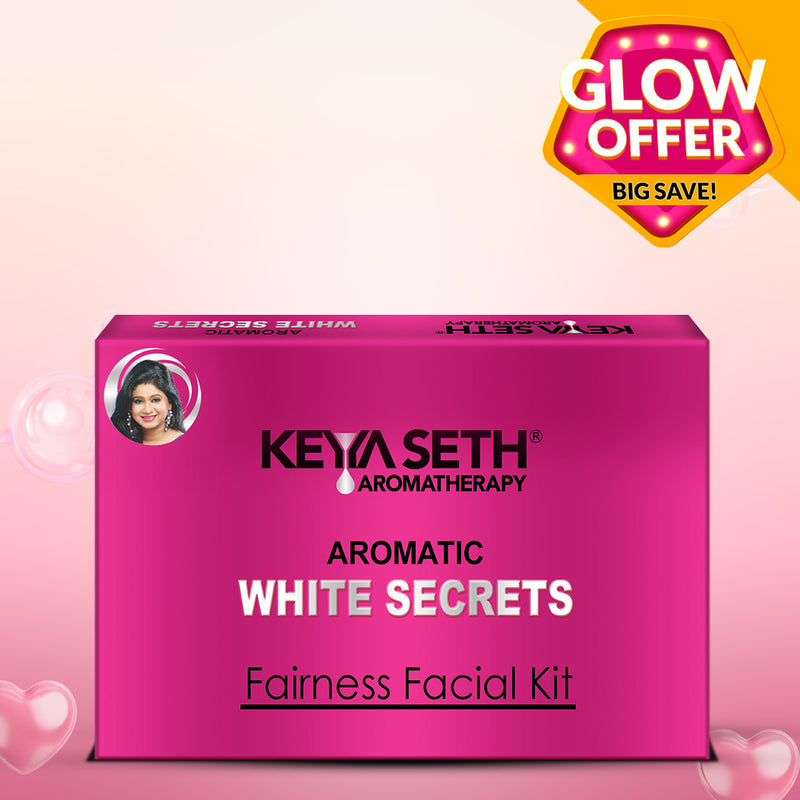 Aromatic White Secrets (Fairness Facial Kit) with Pure Essential oils & Fresh Green Herbs -Instant White, Bright, Shine & Youthful Glow Skin - Keya Seth Aromatherapy
