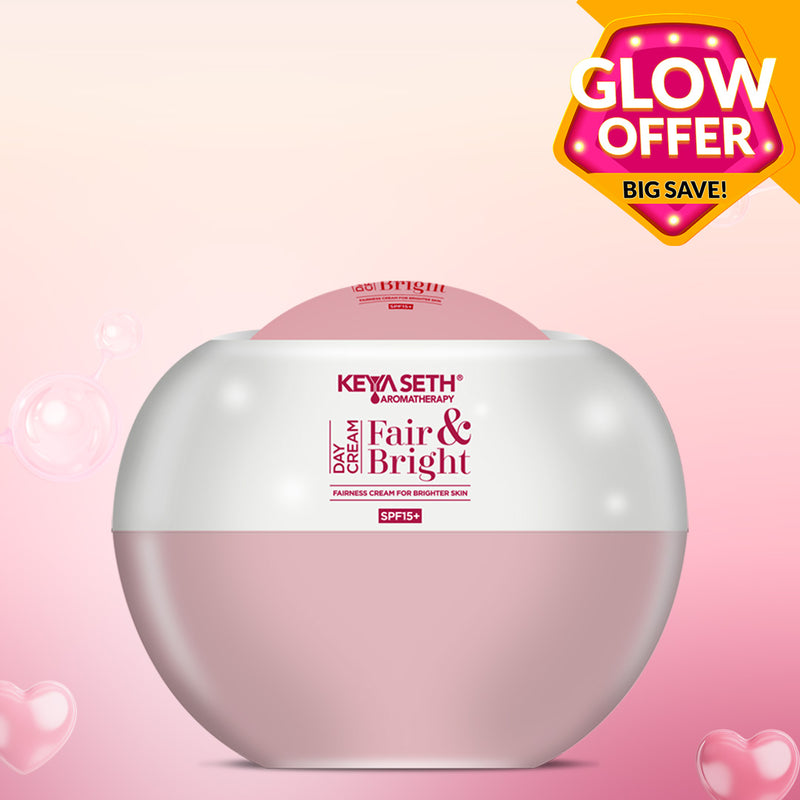 Fair & Bright Day Cream SP15+, Skin Brightening & Whitening, with Vitamin C, B3 & B6 Moisturizer with Lavender & Geranium Essential Oil - Keya Seth Aromatherapy