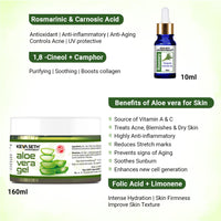 Rosemary Essential Oil DIY Skincare Kit – Rosemary Oil & Aloe-Vera Gel Fights Acne & Anti Aging, Reduces Wrinkles & Redness for Clear, Glowing Skin - Keya Seth Aromatherapy
