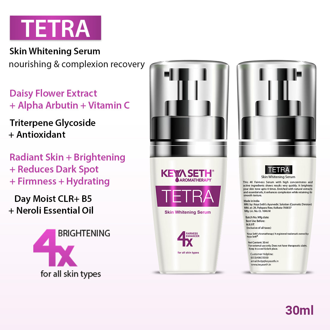 Restorative Skincare Routine for Aging Skin – Aloe Vera Facewash, Tetra Serum, Stopage V Cream & Umbrella SPF 60 for Anti-Aging, Brightening & Protection - Keya Seth Aromatherapy