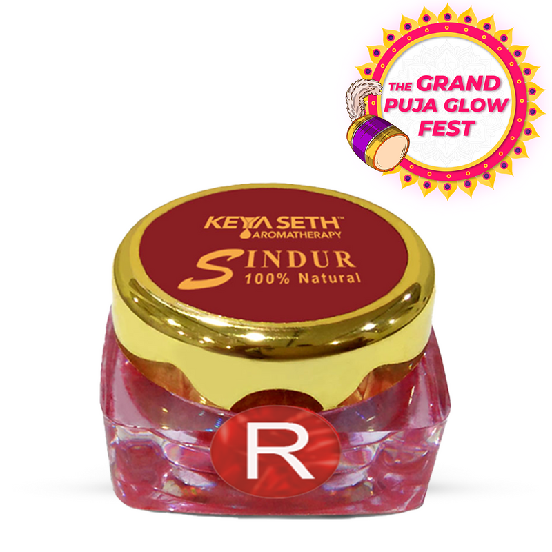 100% Natural Dust Sindoor Red with Herbs Extracts & Floral Pigments Kumkum, No side Effects & No Hair Fall - Keya Seth Aromatherapy