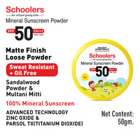 Schoolers Mineral Kids & Baby Sunscreen Powder SPF 50 PA+++, Sweat Resistant, Oil Free - Keya Seth Aromatherapy