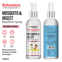 Schoolers Baby & Kids Mosquito - Insect Repellent Spray- Advanced Protection with Citronella, Eucalyptus & Lemongrass Oils For Room & Apparel - Keya Seth Aromatherapy
