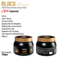 Black Shine Hair Pack Natural Hair Colour, Dye with Ayurvedic Herbs, Men & Women - Keya Seth Aromatherapy