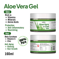 100% Pure Aloe Vera Gel for Skin & Hair - Hydrating, Soothing, Reduces Dryness - Keya Seth Aromatherapy