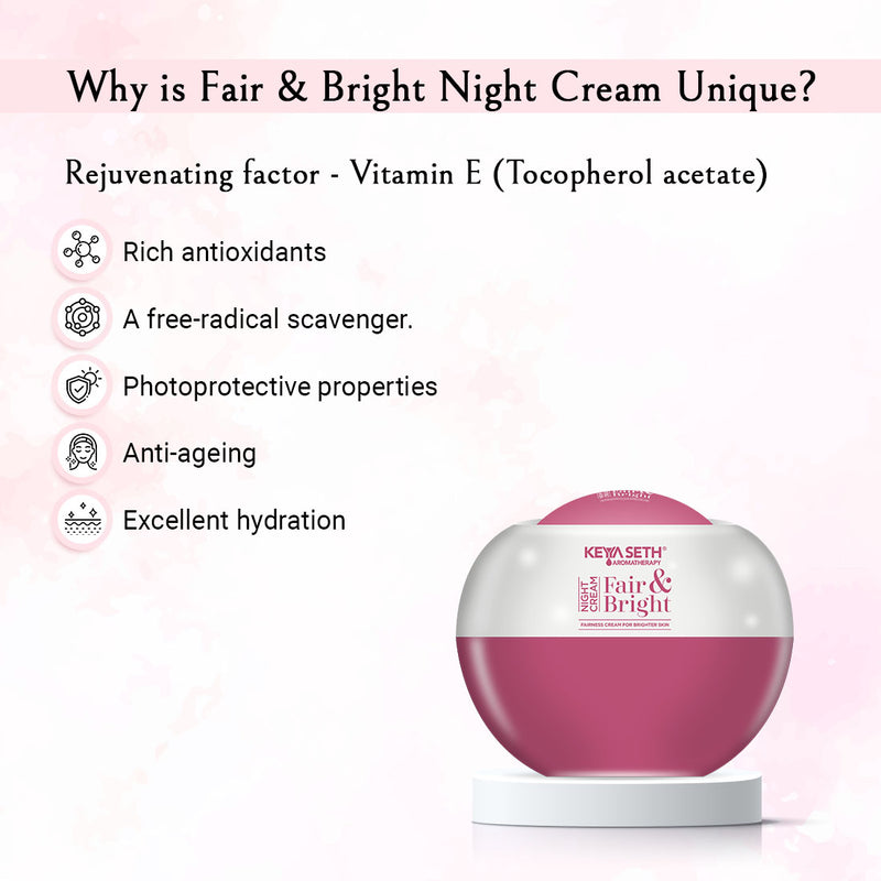 Fair & Bright Serum + Day Cream + Night Cream Overnight Repair & Fairness Treatment kit