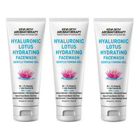 Hyaluronic Lotus Hydrating Facewash, 2 % Pentavitin + Natural Glucoside Foaming, NMFs + Lipids, Skin Barrier Repair, Gentle SLS Free - Keya Seth Aromatherapy