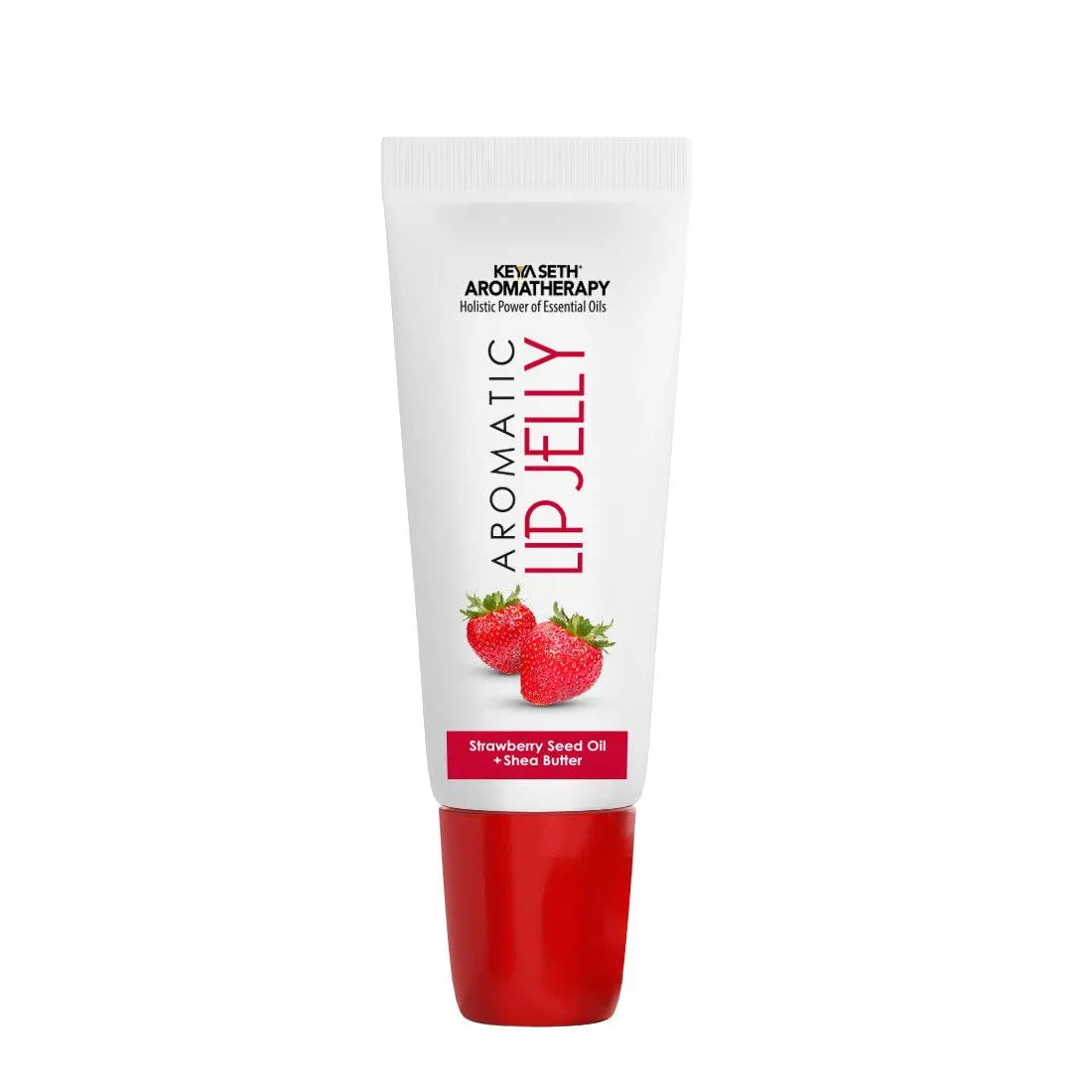 Free Aromatic Lip Jelly Strawbery, Enriched with Strawbery Seed Oil & Shea Butter, Tinted Lip Balm, Brightening and Moisturizing Dark Lips for Men and Women 10ml - Keya Seth Aromatherapy