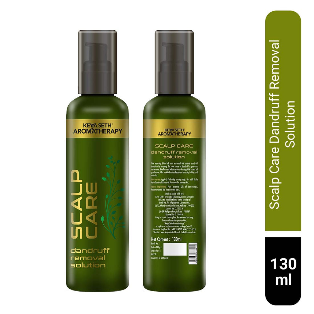 Scalp care Dandruff Removal Solution with Salicylic Acid, Tea Tree & Eucalyptus Oil,Reduces Dandruff & Flakes, Soothes Itchy scalp & Nourishes Hair, Hair Treatment, Keya Seth Aromatherapy