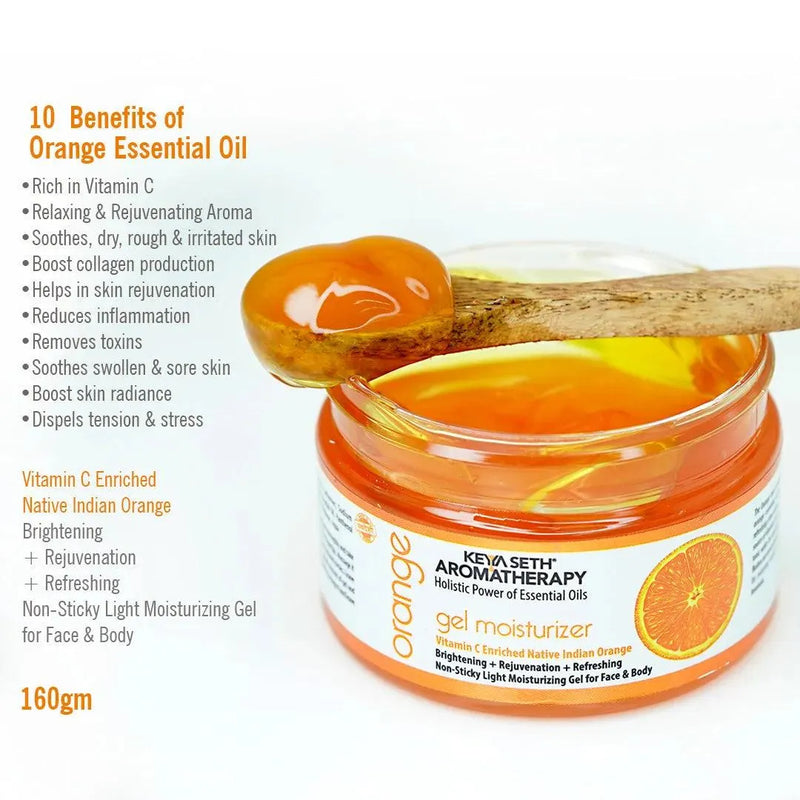 Orange Gel Vitamin C Enriched, Brightening, Rejuvenating, Refreshing, Soothing, Hydrating, Detox & Non-sticky Light Moisturizer 160gm