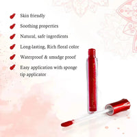 Aromatic 100% Natural Liquid Sindoor (Red) - Long lasting & Waterproof with Floral Pigment