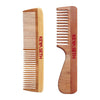 Handmade Neem Wooden Comb for Women: Detangles, Controls Frizz, Anti-Static, Promotes Hair Growth, Suitable for All Hair Types Dual & Wide Tooth with Handle Combo - Keya Seth Aromatherapy