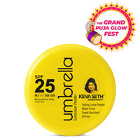 Umbrella Sunscreen Powder SPF 25 with PA+++ UV Protection, Sweat Resistant Formula, Micronized Zinc Oxide for Oily Skin - Keya Seth Aromatherapy