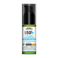 1% Hyaluronic Lotus Hydrating Serum Hybrid Mineral Sunscreen SPF 50 PA+++, Watery Emulsion,No White Cast, Water Resistant, Tinosorb M + Parsol TX - Keya Seth Aromatherapy