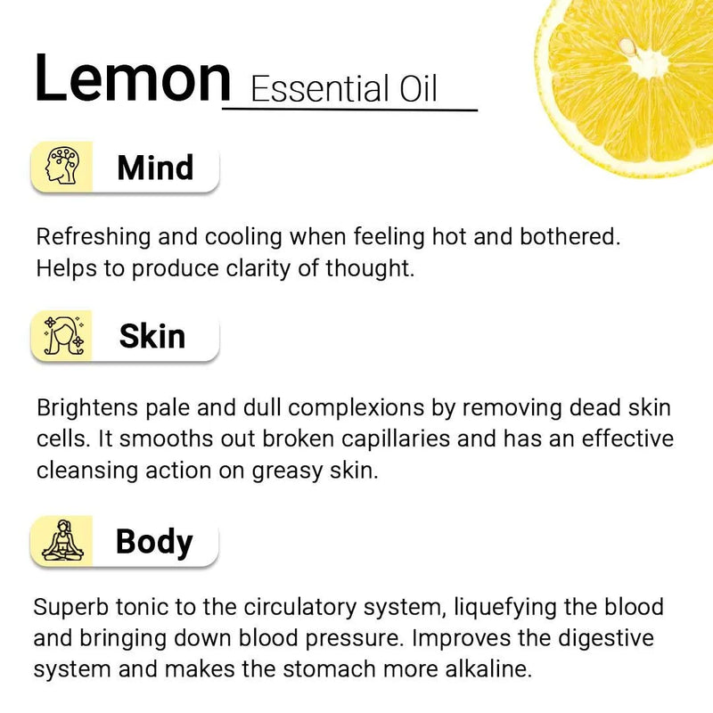 Lemon Essential Oil, Therapeutic, Pure & Natural, Vitamin C, Skin Brightening, Weight Loss, Boosts Immunity  10ml, Essential Oil, Keya Seth Aromatherapy