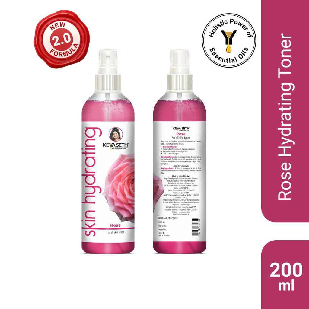 Skin Hydrating Rose Toner, Dry & Sensitive Skin, Glowing Skin, Anti-Ageing, Anti Inflammatory, Alcohol-Free, Toner, Keya Seth Aromatherapy