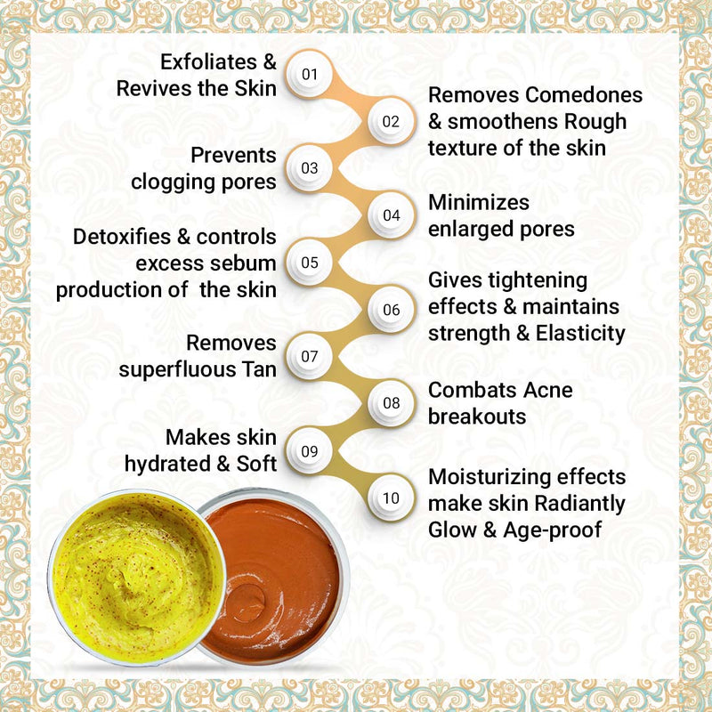 Shahi Ubtan Scrub & Pack Combo, I Tan Free  Glowing skin Natural Exfoliation I All Skin Types