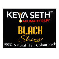 Black Shine Hair Pack Natural Hair Color for Gray & White Hair with Pure Essential Oil & Herbs Extract - No Ammonia, Hydrogen Peroxide - Keya Seth Aromatherapy