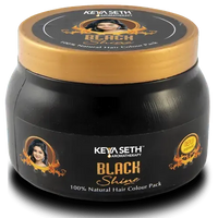 Black Shine Hair Pack Natural Hair Color for Gray & White Hair with Pure Essential Oil & Herbs Extract - No Ammonia, Hydrogen Peroxide - Keya Seth Aromatherapy