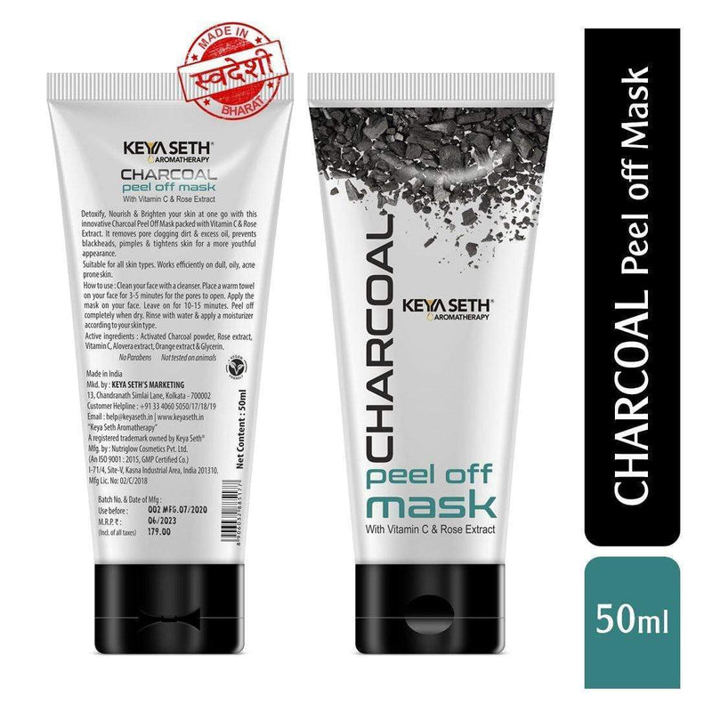 Charcoal Peel Off Mask-Blackhead & Dead Skin Removal, Tightens Pores, Deeply Cleanses for Men & Women with Vitamin C, Rose Extract & Activated Charcoal 