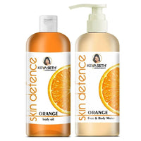 Complete Winter Skin Care Combo Enriched with Vitamin C, Skin Defence Orange Body oil 400ml + Orange Face & Body Moisturizer 400ml