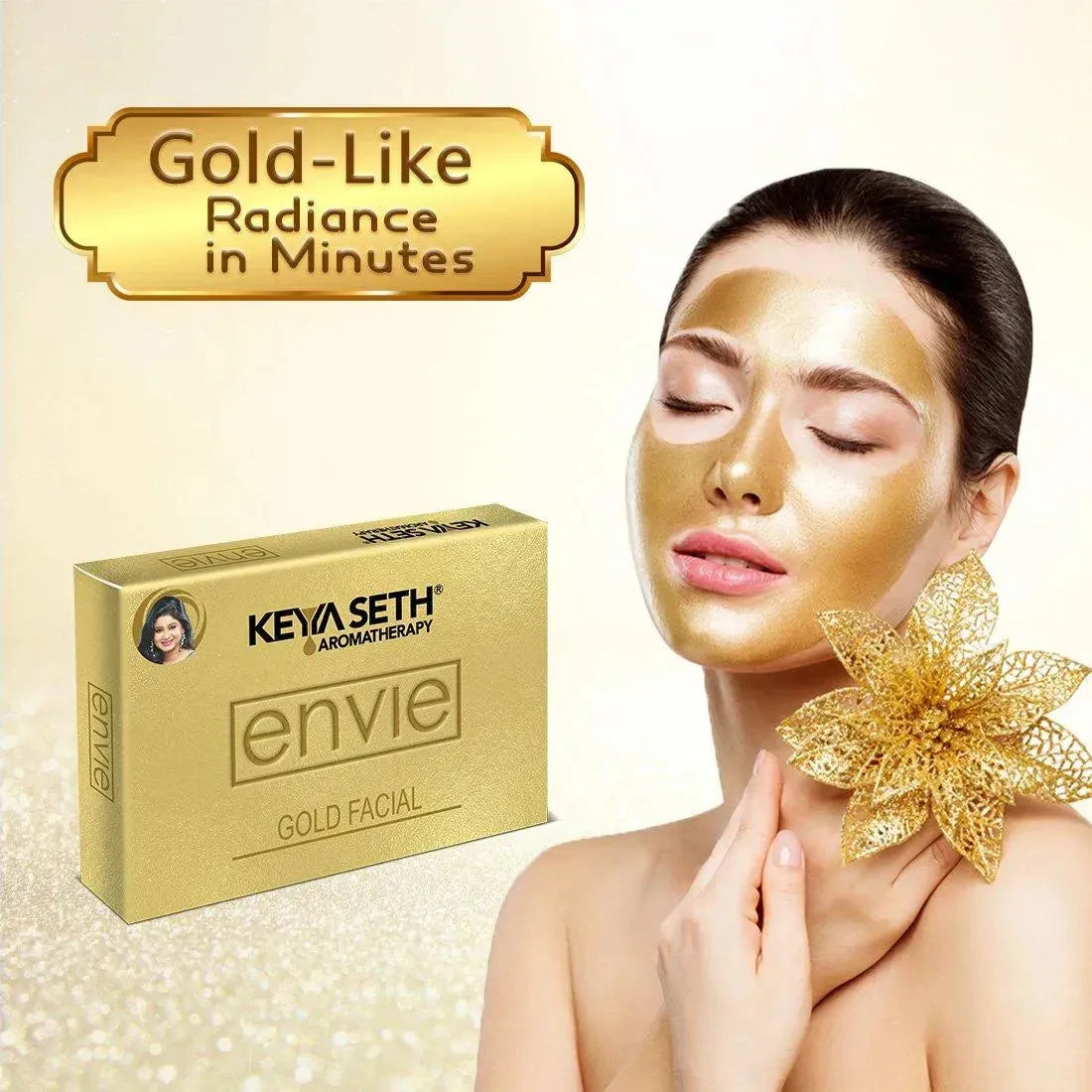 Envie Gold Facial Kit- White & Bright, Instant Radiance Shine & Youthful Glow for Women All Skin Types - Keya Seth Aromatherapy