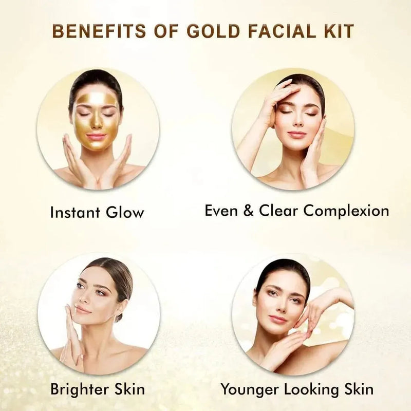 Envie Gold Facial Kit- White & Bright, Instant Radiance Shine & Youthful Glow for Women All Skin Types - Keya Seth Aromatherapy