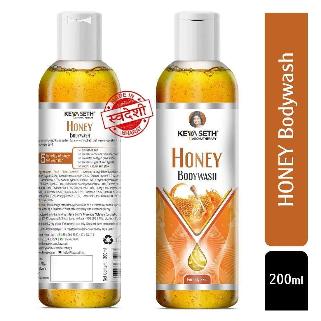 Honey Bodywash Enriched with Honey &Olive Extract, Shower Gel with Skin Conditioner for All Skin Types