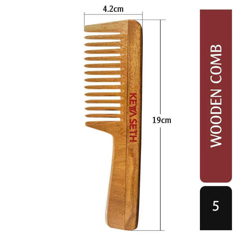 Neem Wooden Comb Wide Tooth with Handel All Purpose Large Size Perfect Hair Setter