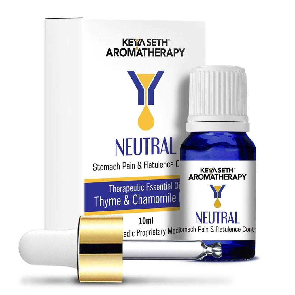 Neutral-Stomach Pain & Flatulence Control, Prevents Indigestion, Gastric Problem-Natural Therapeutic Essential Oil Blend Thyme & Chamomile 10ml